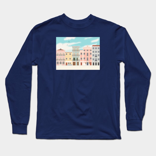 Colorful Lisbon, Portugal Long Sleeve T-Shirt by lymancreativeco